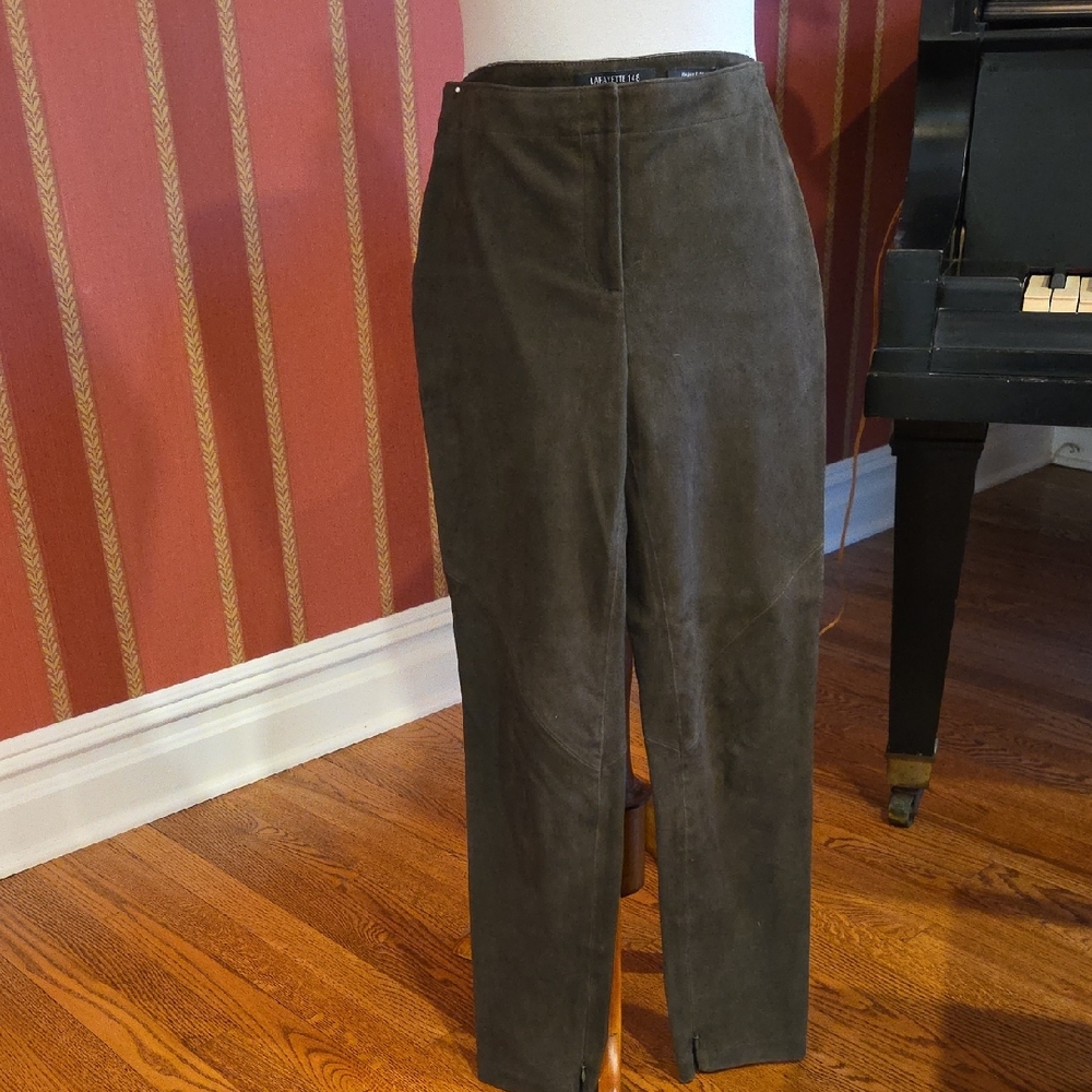 Olive Green Suede Pants